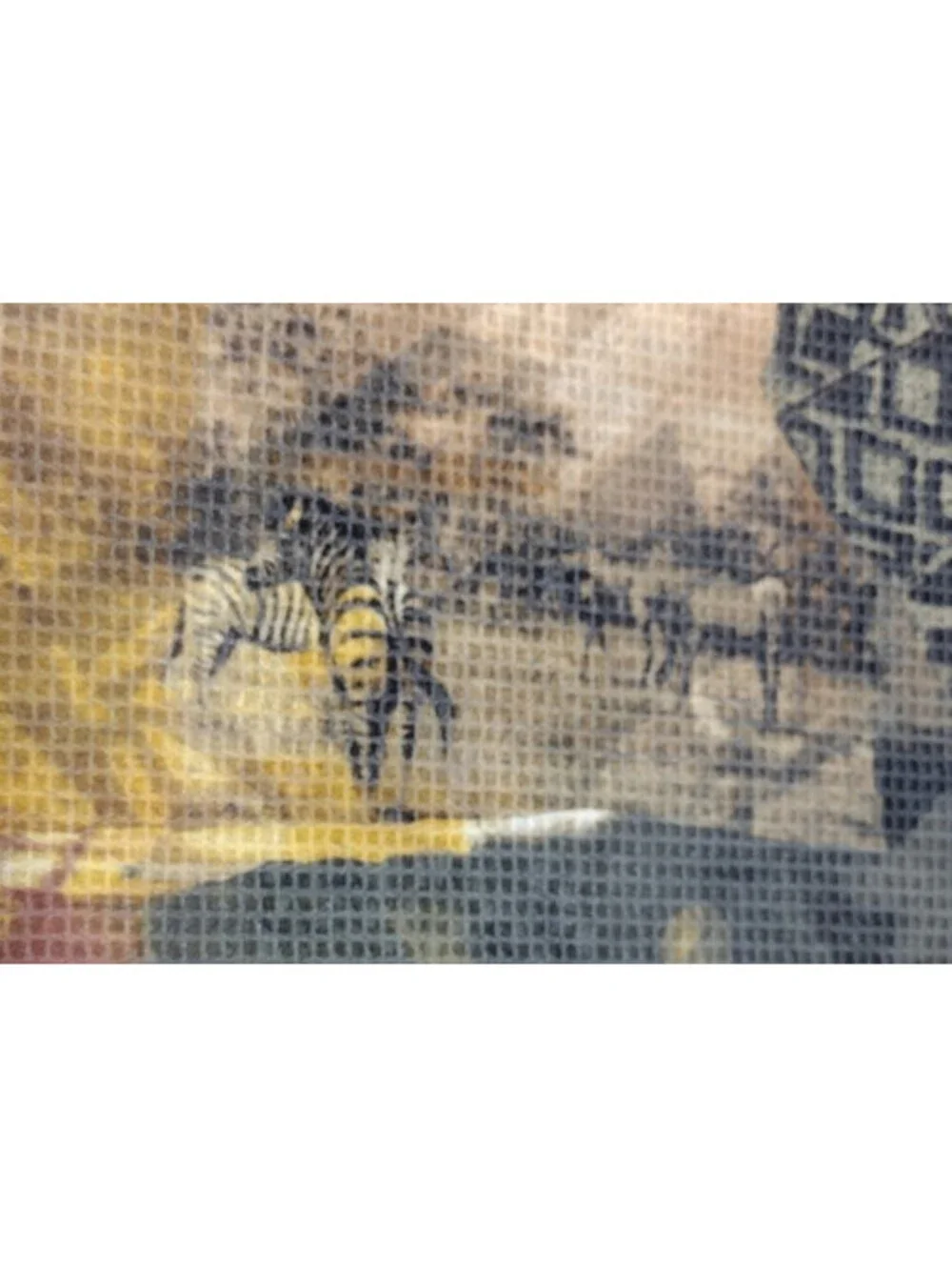 Vintage Mustard Sheer Scarf Safari Wild Animals Zebra Elephant Bohemian African